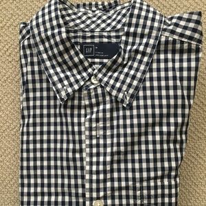 Gap Long-Sleeved Men's Black Gingham Shirt sz M